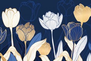 Фотообои листовые Vimala Рисованные тюльпаны