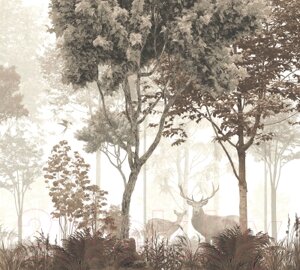 Фотообои листовые Vimala Рисованный лес 4