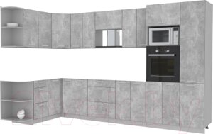 Готовая кухня Интерлиния Мила Лайт 1.68x3.4 левая без столешницы