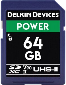 Карта памяти delkin power SDXC 64GB 2000X UHS-II (class 10) V90 (DDSDG200064G)