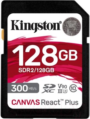 Карта памяти Kingston Canvas React Plus SDXC 128GB (SDR2/128GB) от компании Товары с доставкой на дом. Top-shop. - фото 1