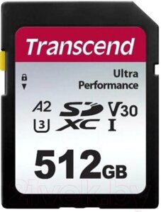 Карта памяти transcend SDXC 340S 512GB UHS-I U3 (TS512GSDC340S)