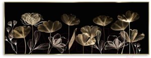 Картина на стекле Orlix Цветы в черном / GL-12975