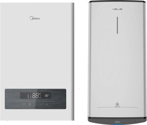 Комплект электрического котла с бойлером Midea MEB 5-12 Volta + Ariston ABS VLS PRO R 100