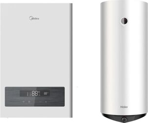Комплект электрического котла с бойлером Midea MEB 5-12 Volta + Haier ES50V-C2