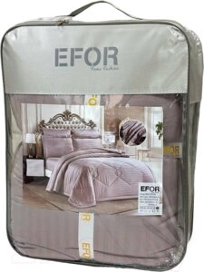 Комплект постельного белья с одеялом Efor Satin Leylak семейный / PB2550-M