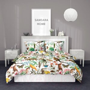 Комплект постельного белья Samsara Home В мире животных Евро-стандарт Сат220ц-4