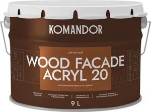 Краска komandor wood facade akryl 20 база а