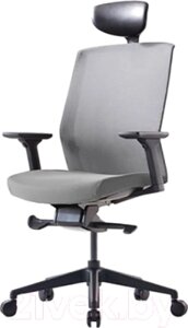 Кресло офисное Bestuhl J1 Black Pl с подголовником и подлокотником