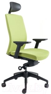 Кресло офисное Bestuhl J2 Black Pl с подголовником и подлокотником