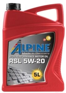 Моторное масло alpine RSL 5W20 / 0100152