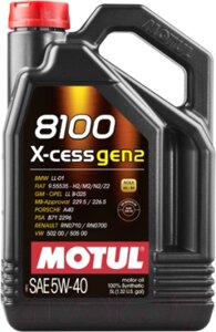Моторное масло Motul 8100 X-cess Gen2 5W40 / 109776