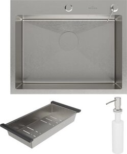 Мойка кухонная Roxen Simple 560220-60 с коландером и дозатором
