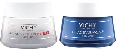 Набор косметики для лица Vichy Liftactiv Supreme Крем д/лица SPF30 50мл+Крем д/лица ночной 50мл от компании Товары с доставкой на дом. Top-shop. - фото 1