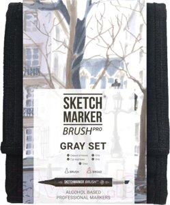 Набор маркеров Sketchmarker Brush Gray Set / SMB-12GRAY