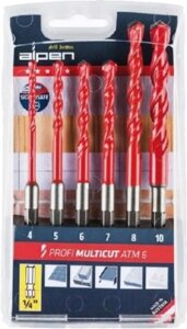 Набор сверл ALPEN Profi Multicut с шестигранным хвостовиком / 100802100