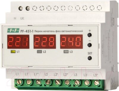 Переключатель фаз Евроавтоматика PF-451-1 / EA04.005.005 от компании Товары с доставкой на дом. Top-shop. - фото 1