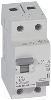 Устройство защитного отключения Legrand RX3 2P 63A 10kA 30mA A / 402038 - распродажа