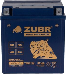 Мотоаккумулятор Zubr Bike Premium R+ / YB30L-BS