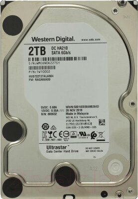 Жесткий диск Western Digital Ultrastar DC HA210 2TB (HUS722T2TALA604) - гарантия