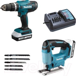 Профессиональная дрель-шуруповерт Makita HP488D + Лобзик JV183D / DK18B59Y