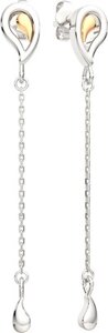 Серьги из комбинированного серебра ZORKA 0300463. G14K. ZZ