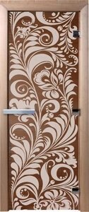 Стеклянная дверь для бани/сауны Doorwood Хохлома 70x190 / DW01689