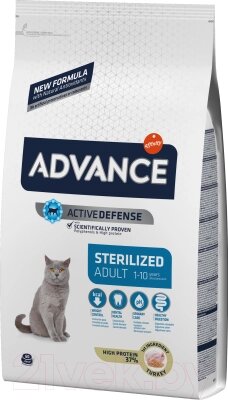 Сухой корм для кошек Advance Sterilized с индейкой от компании Товары с доставкой на дом. Top-shop. - фото 1