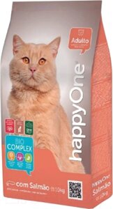 Сухой корм для кошек HappyOne Cat Salmon с эффектом вывода шерсти