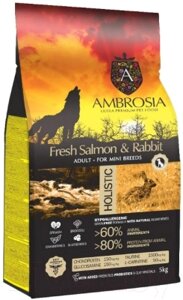 Сухой корм для собак Ambrosia Grain Free для мелких пород с лососем и кроликом / U/ASRM5