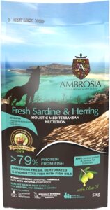 Сухой корм для собак Ambrosia Mediterranean для щенков свежая сардина и сельдь / U/AHSH5