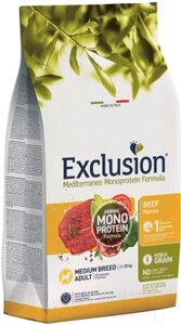 Сухой корм для собак Exclusion Monoprotein Beef Noble Grain для средних пород / NGABM12