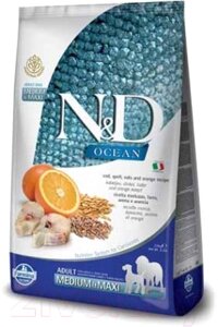 Сухой корм для собак Farmina N&D Low Grain Ocean Codfish&Orange Adult Medium/Maxi