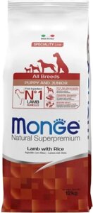 Сухой корм для собак Monge Speciality Line Puppy & Junior Lamb&Rice