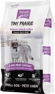 Сухой корм для собак Natura Wild Dog Tiny Prairie с лососем, тунцом и индейкой / 585437 от компании Товары с доставкой на дом. Top-shop. - фото 1