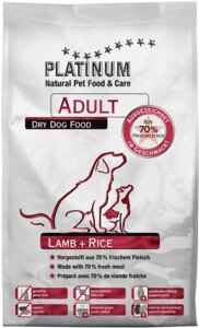 Сухой корм для собак PLATINUM Adult ягненком и рисом