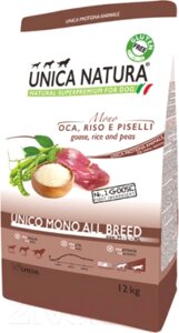 Сухой корм для собак Unica Natura Mono для средних и крупных пород гусь