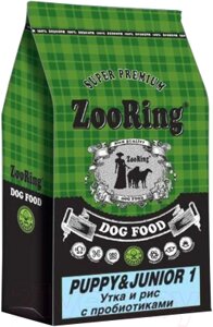 Сухой корм для собак ZooRing Puppy 1 Утка и рис 424627