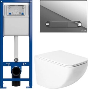 Унитаз подвесной с инсталляцией Saniteco KW-99048 + 64110 + S-IN-MZ-VECTOR