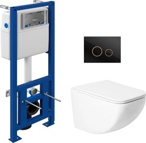 Унитаз подвесной с инсталляцией Saniteco KW-99048 + 64117 + S-IN-MZ-LINK_PRO