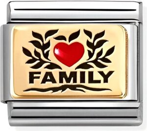 Звено для браслета NominatioN Family с красным сердцем 030289/07
