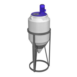 Емкость ФМ 120 л белая в обрешетке с турбинной мешалкой
