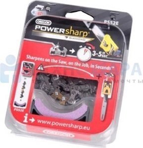 Цепь пильная PowerSharp в комплекте с точильным камнем 35 см (14”) 3/8” 1,3 мм Oregon PS52E от компании ООО «Техномара» - фото 1