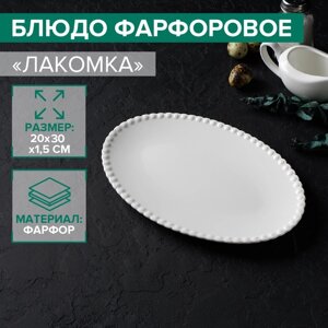 Блюдо фарфоровое овальное Magistro «Лакомка», 3020 см