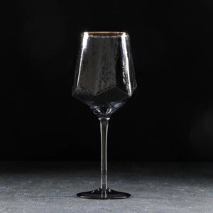 Бокал стеклянный для вина Magistro «Дарио», 500 мл, 925 см, цвет графит