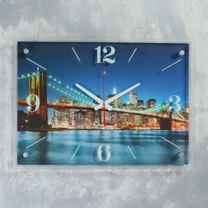 Часы-картина настенные, серия: Город, "город и архитектура", плавный ход, 40 х 56 см