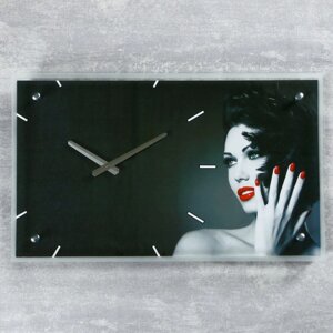 Часы-картина настенные, серия: Люди, "Девушка", 35х60 см