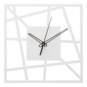 Часы настенные из металла "Линии", плавный ход, 30 х 30 см
