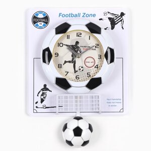 Часы настенные, серия: Детские, "Футбольный мяч", дискретный ход, маятник, 47 х 32 х 6.5 см