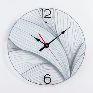 Часы настенные, серия: Интерьер, "Белый лотос", дискретный ход, d-39 см
